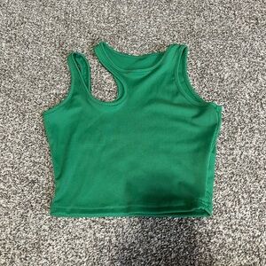 Green cutout crop top